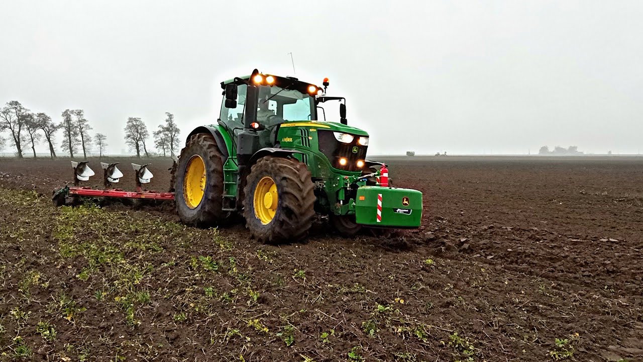 Jesienna orka W KHBC STRASZK&Oacute;W John Deere 6215R KVERNELAND