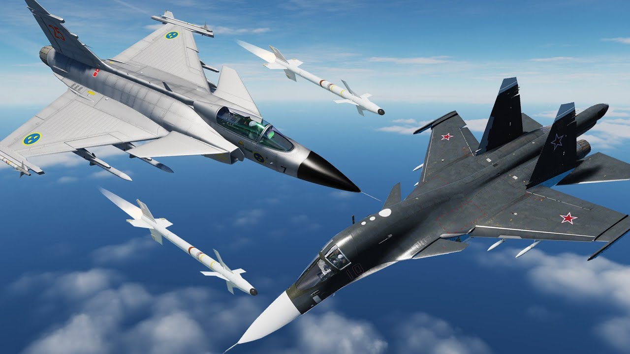 New Fighting Plane - JAS39 Vs Su-34, MiG-31, F-14B, F-16C, F-18C, F-22A - DCS World