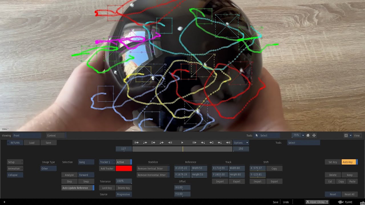Object tracking with 2d manuel trackers