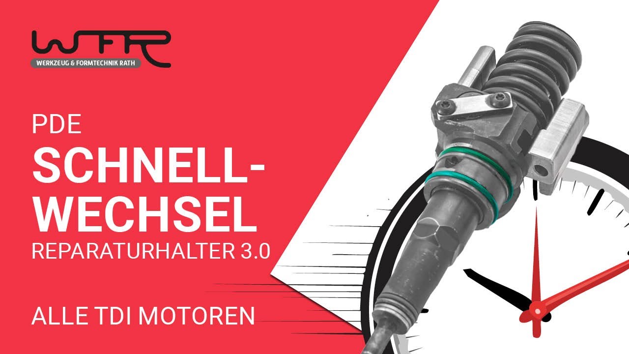PDE Schnellwechsel Reparaturhalter f&uuml;r alle TDI Motoren(3-, 4- & 5- Zylinder) - Einbau und Vorteile