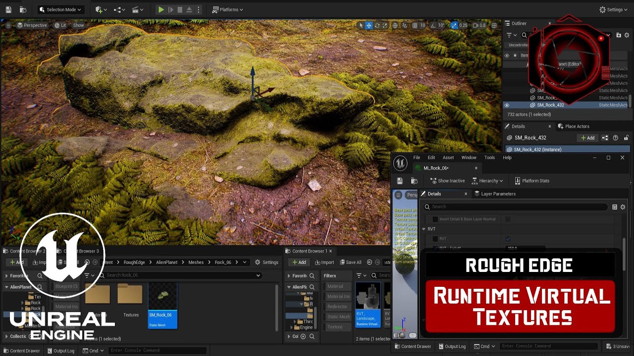 Unreal Engine 5 | Runtime Virtual Textures | How To Set up RVT with RoughEdges Material Shaders