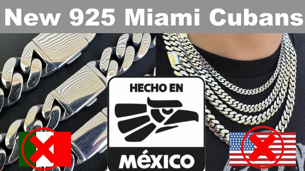 Сделано в Мексике &mdash; кубинские цепочки Miami с элегантной коробчатой ​​застёжкой! Серебро 925 проб...