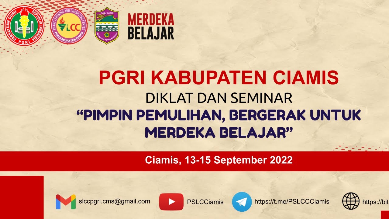 LIVE | DIKLAT DAN SEMINAR PIMPIN PEMULIHAN BERGERAK UNTUK MERDEKA BELAJAR (Hari ke-2)