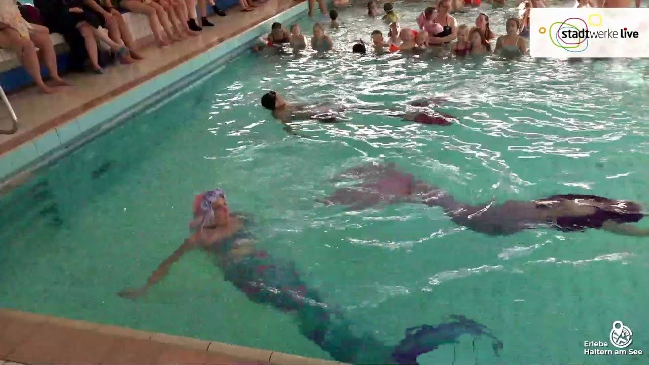 Meerjungfrauen Tag im Freizeitbad Aquarell