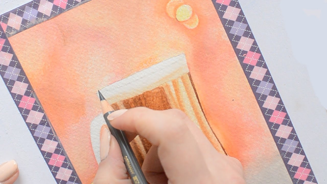 como pintar un fondo desenfocado con lapices de colores