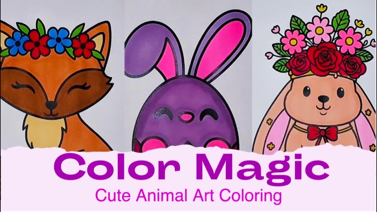 Relaxing Cute Animal Coloring 🎨 Soft & Calm Art for Stress Relief