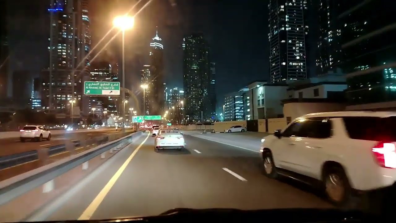 Night Drive in Downtown Dubai.