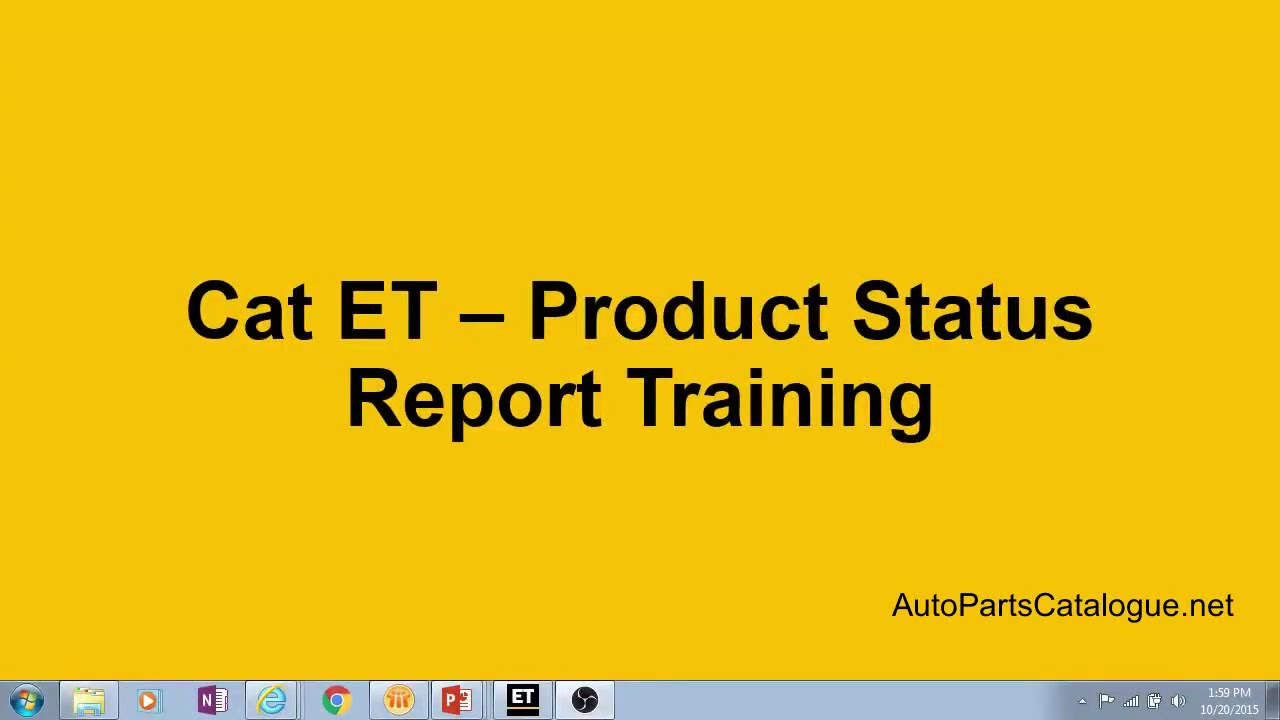 Cat ET Quick Training  Product Status Report