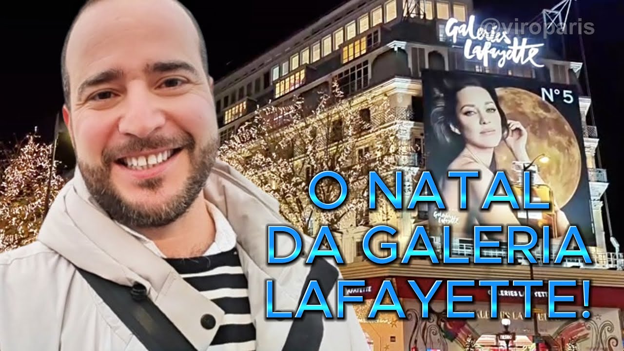 VITRINES DE NATAL DA GALERIES LAFAYETTE e vista de Paris do rooftop
