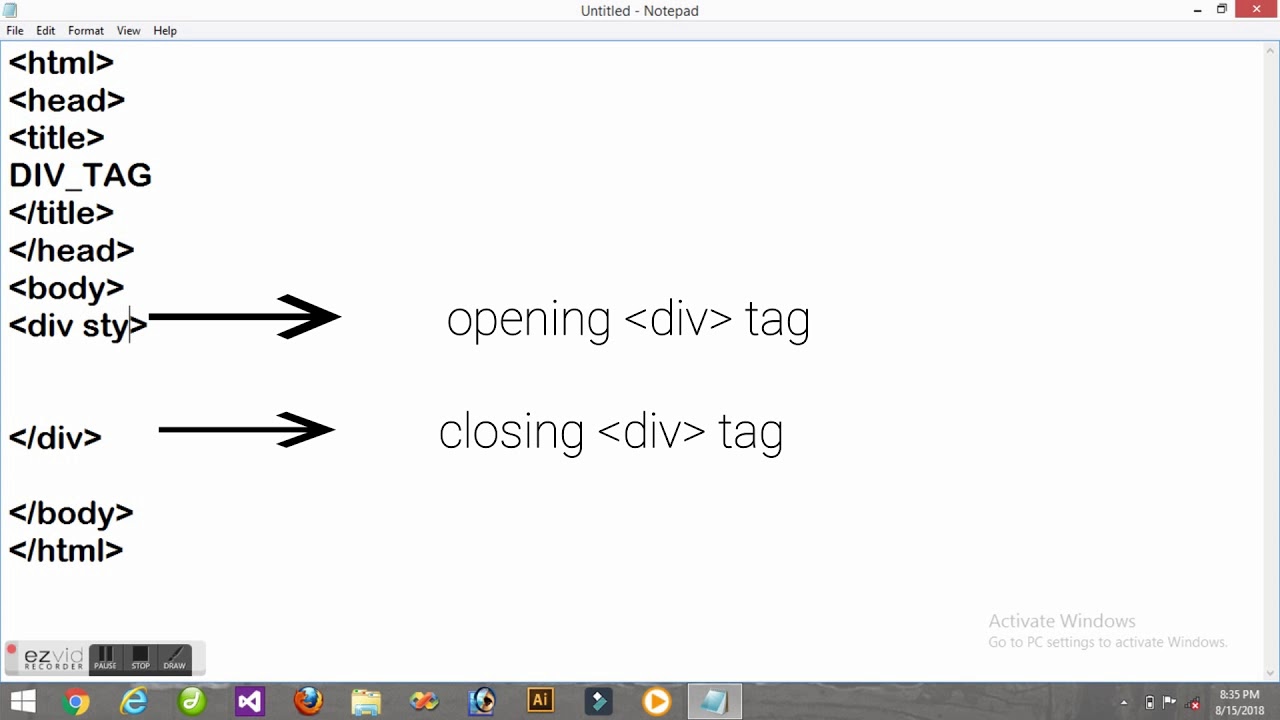 How to use div tag in html | div tag example