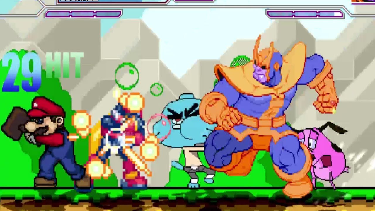 ROCKMAN ZERO, COURAGE THE COWARDLY DOG, GUMBALL & MARIO VS THANOS | FUNNY GAMING