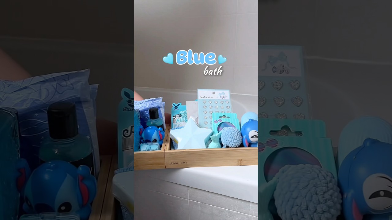 Blue bath asmr routine 🩵 What color next? 