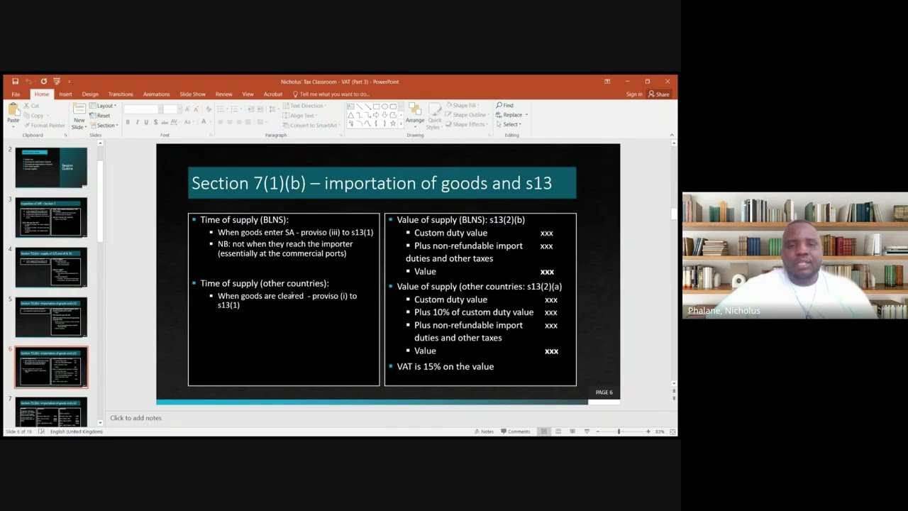 Nicholus' Tax Classroom  - VAT Part 3