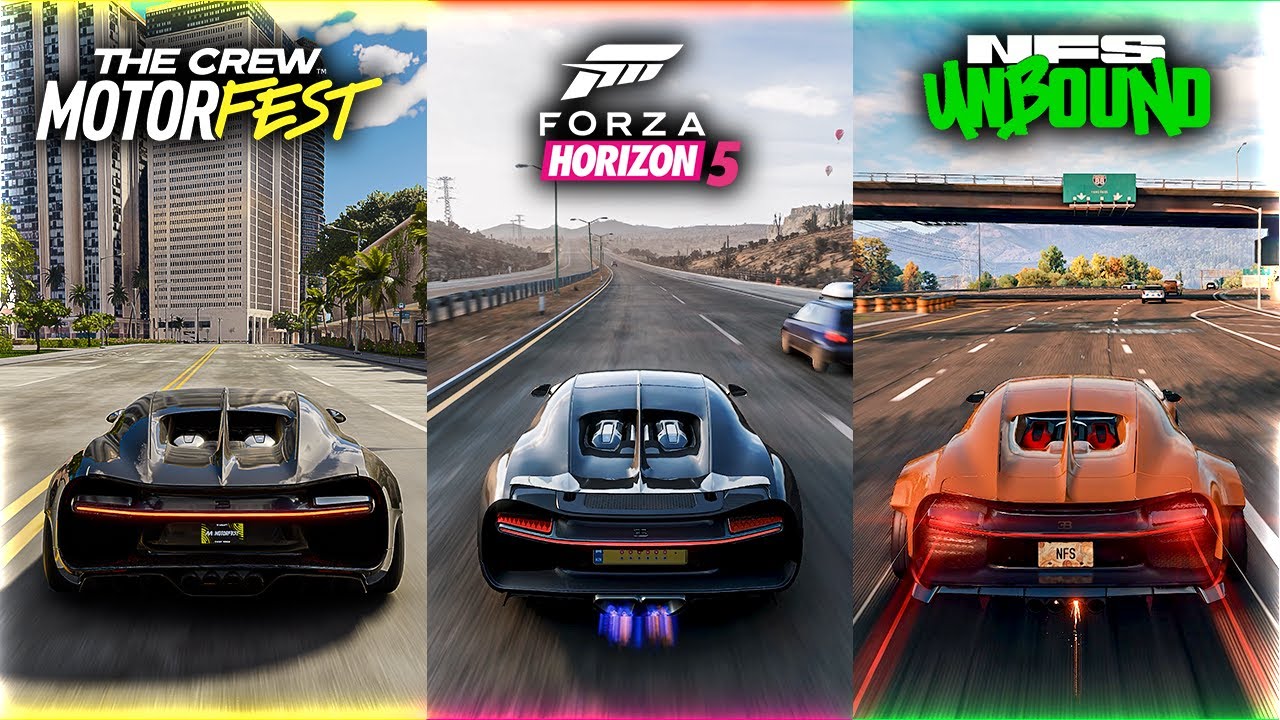 The Crew Motorfest vs Forza Horizon 5 vs NFS Unbound Turbo Sound Comparison