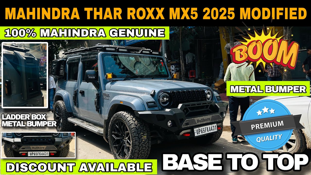 THAR ROXX MODIFIED🔥FRONT AND BACK METAL BUMPER🔥THAR LADDER & BOX🔥