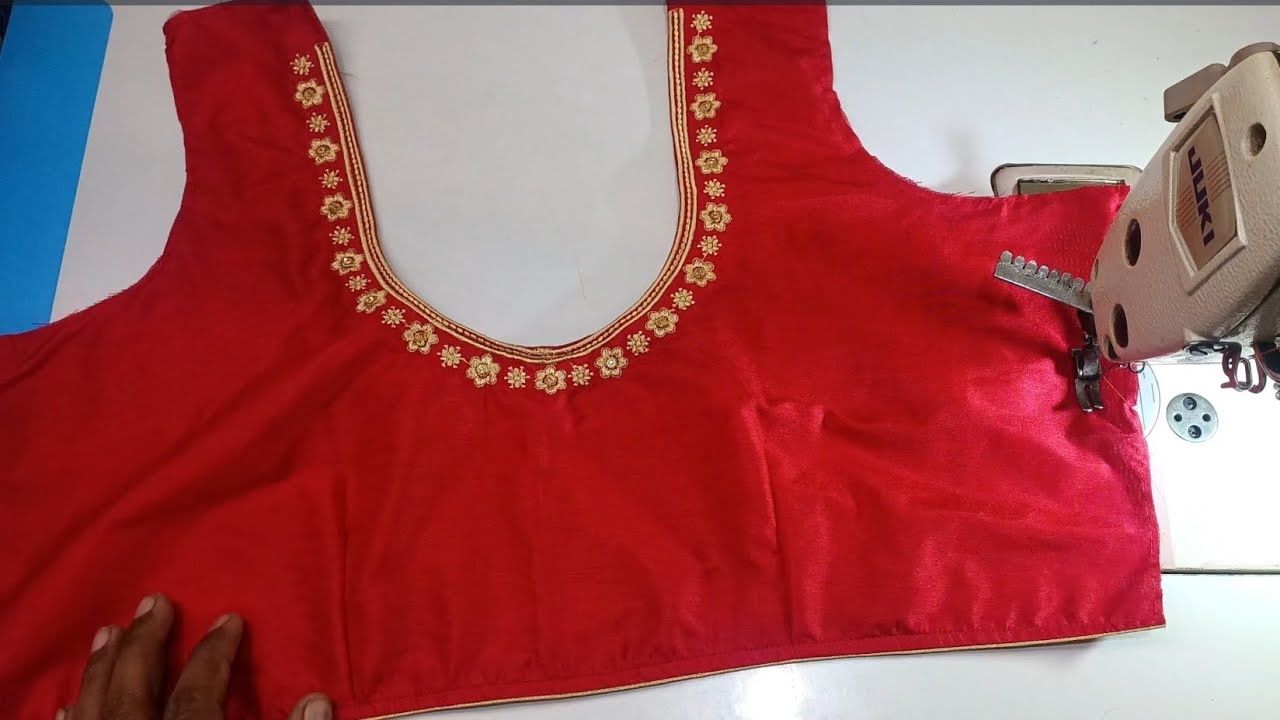 embroidery work neck stitching
