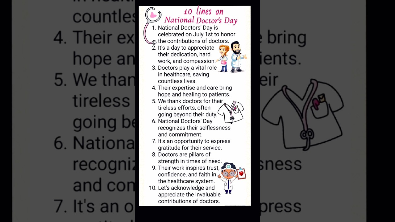 10 lines on Doctors day|Doctors day speech in english|Essay On National Doctors Day