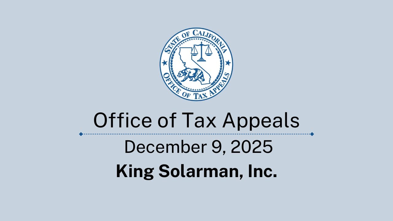 Office of Tax Appeals December 9, 2025