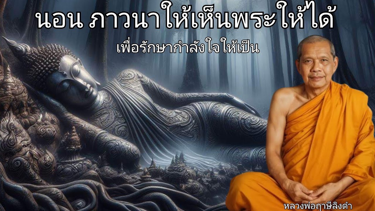 นอนภาวนาให้เห็นพระให้ได้ เพื่อรักษากำลังใจให้เป็น โดยหลวงพ่อฤาษีลิงดำหรือพระราชพรหมยาน พระอรหันต์