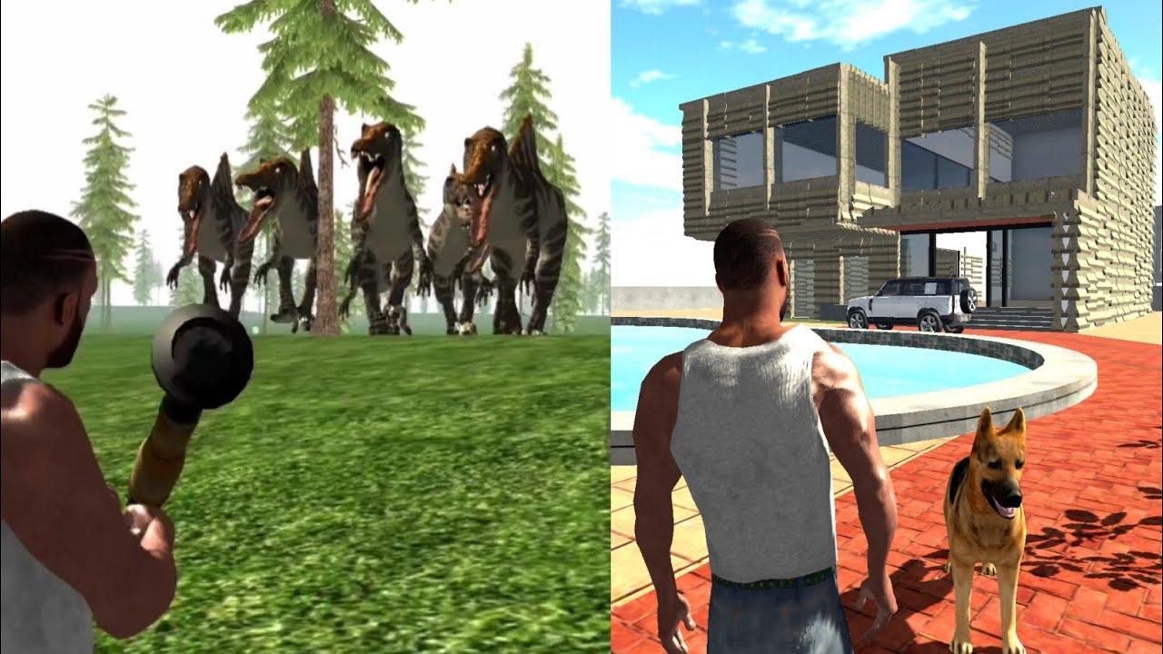 Franklin New House | 😂 Funny Gameplay | Jurassic Park Dinosaur | Indian Bikes Driving 3D