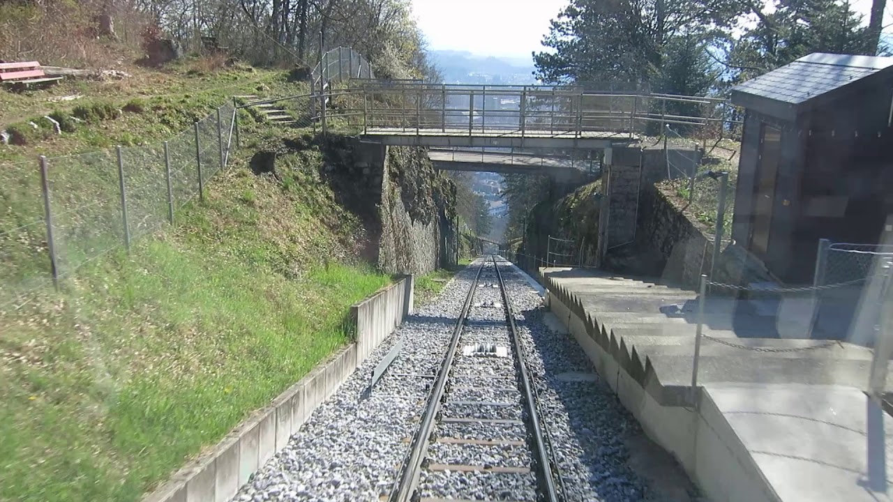 Standseilbahn 2500.01 Biel - Magglingen Talfahrt 2020 - funicular Magglingen Switzerland