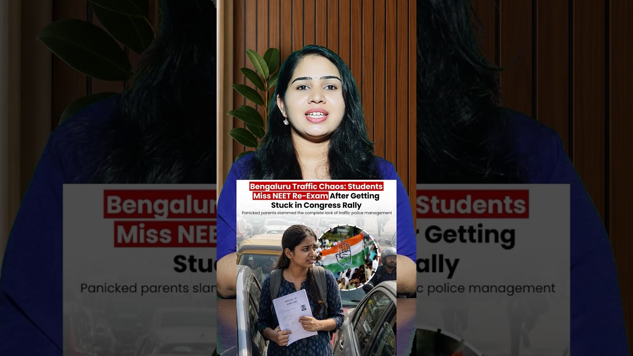 Student miss NEET Re-Exam Aftr getting stuck in congress Rally #karnataka #trending #neet #bangalore