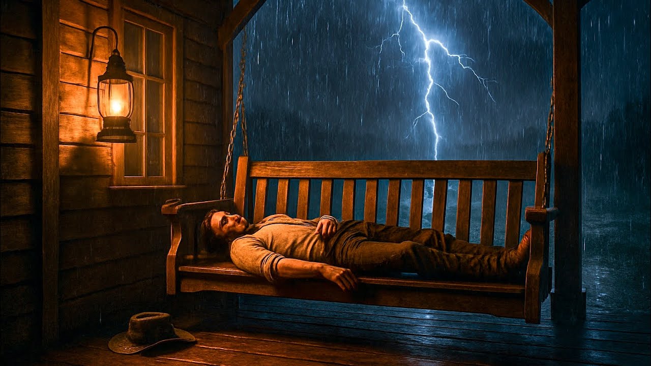 Thunderstorm Night — John Sleeping Peacefully on the Porch/RDR2 ASMR 