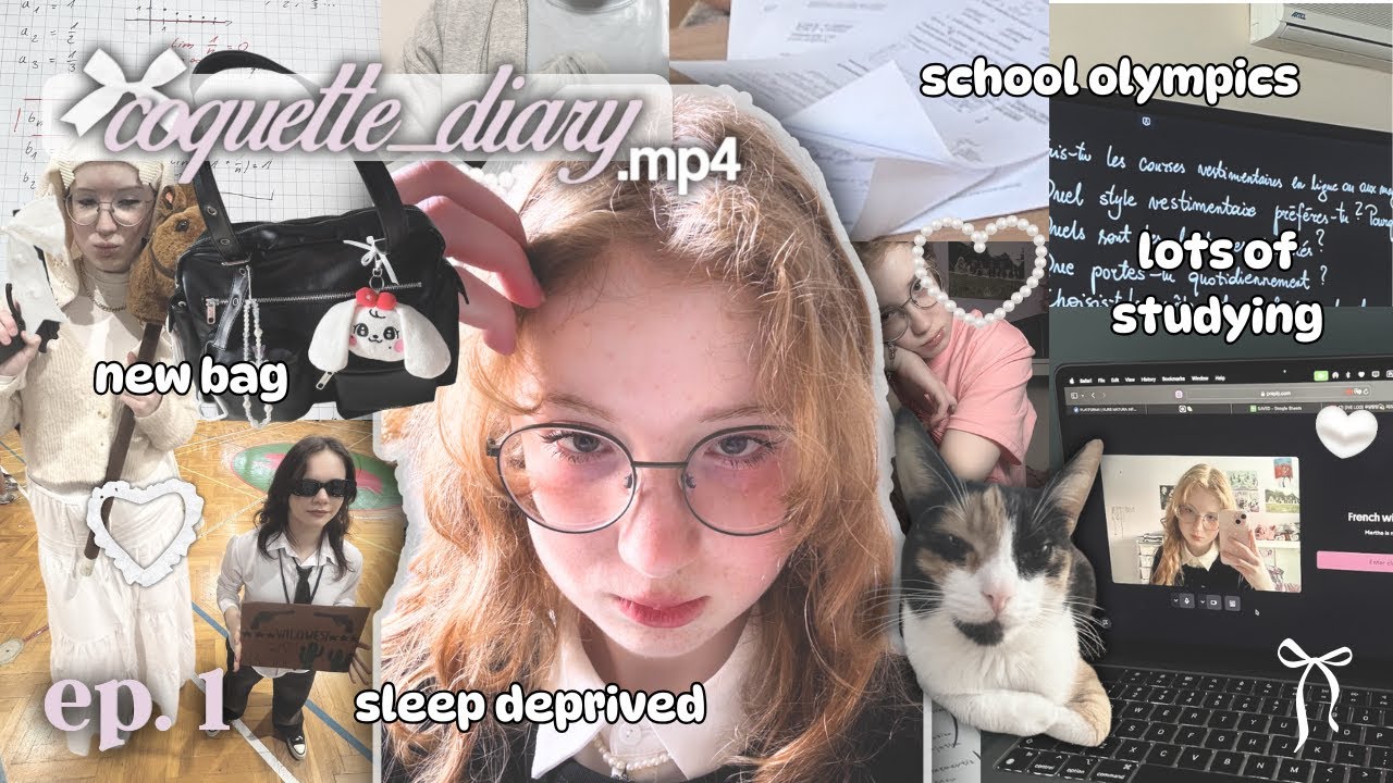 COQUETTE_DIARY.mp4 🎀 [ep. 01] school olympics, new bag, sleep-deprived, lots of studying