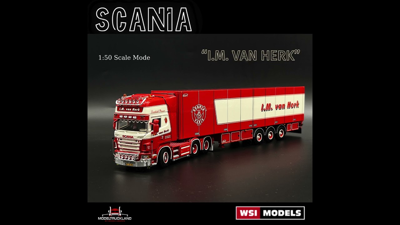 Scania R5 topline 6×2 tag axle reefer trailer  3 axle “I M  van Herk”,WSI Truck Models 