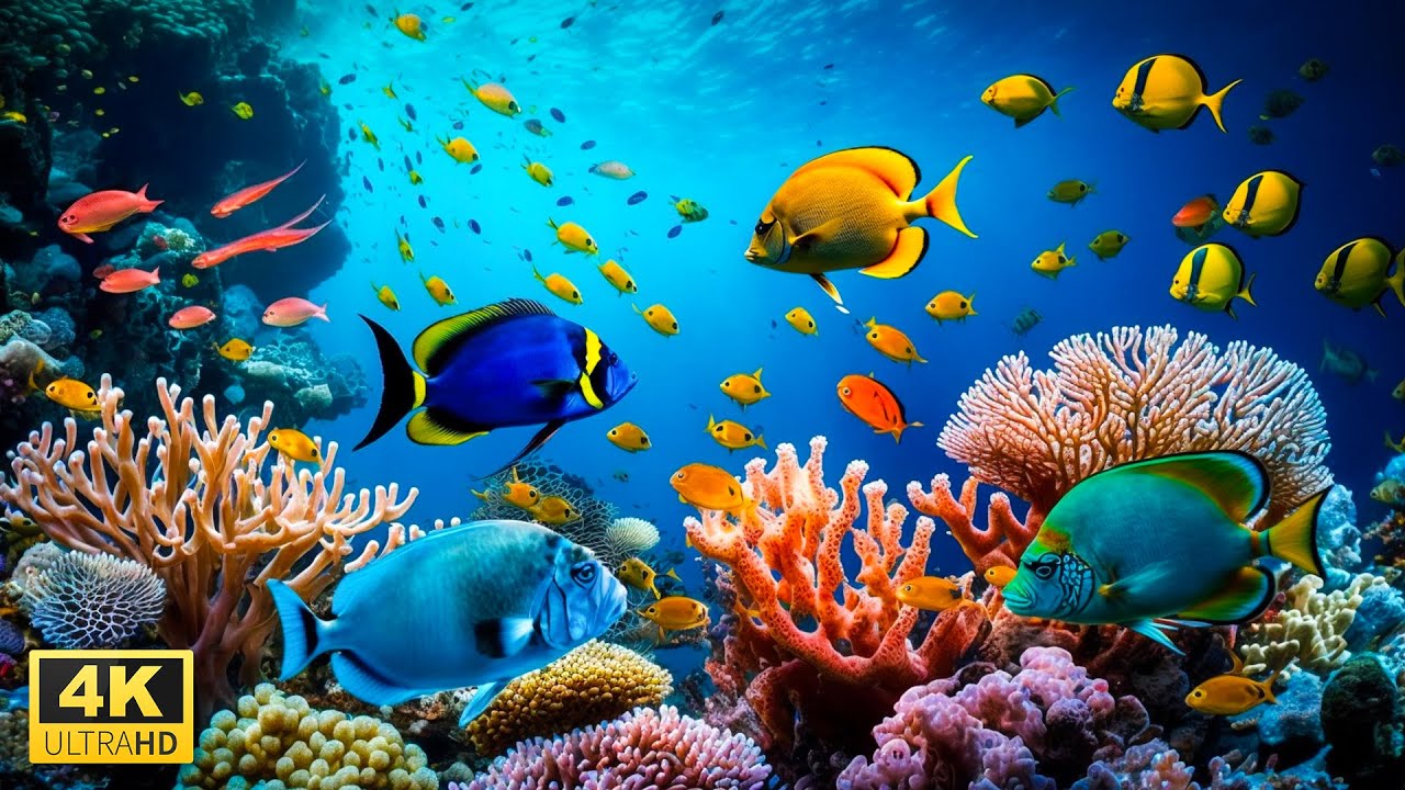 Watch a Magical Underwater World in 4K UHD with Relaxing Music!