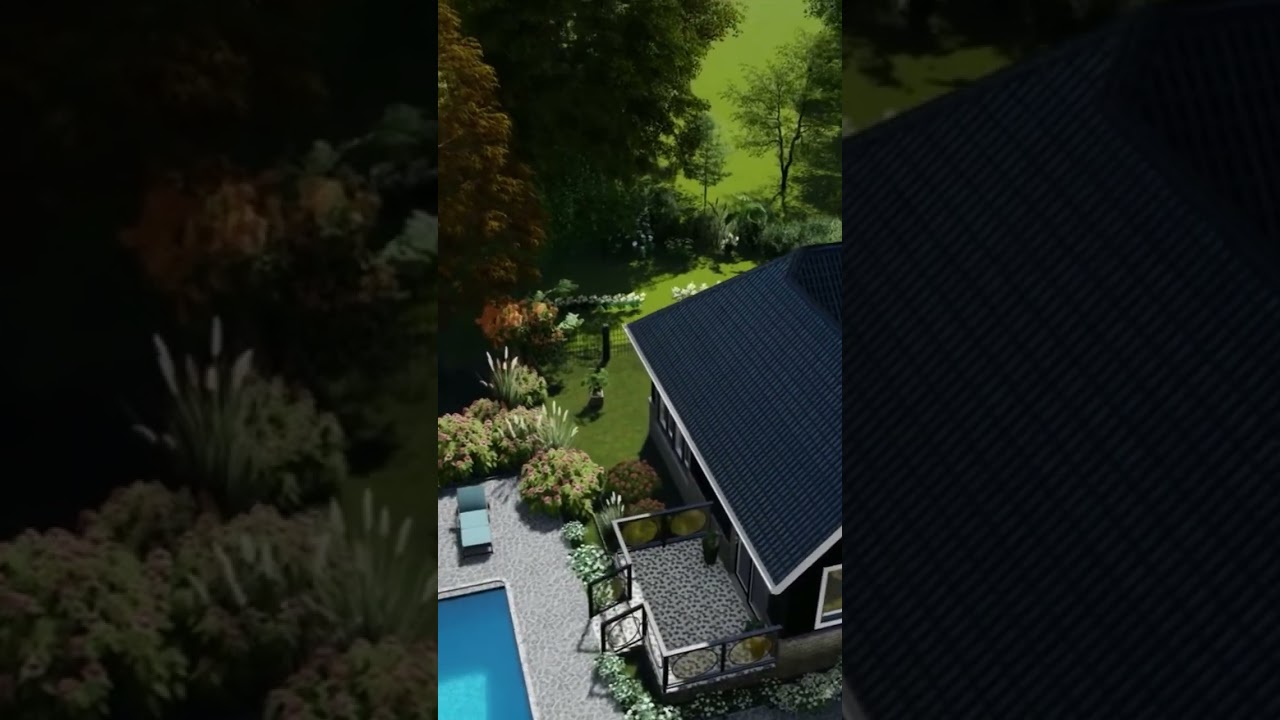 Tiny House Backyard Pool #tinyhouselife #reels #youtubeshorts