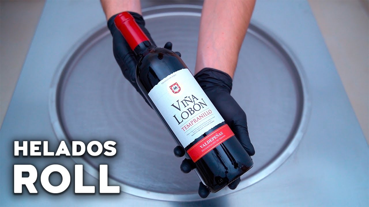 Helado de Vino Tinto | Helado en Rollo | Helado a la Plancha | Wine Ice Cream Rolls | ASMR