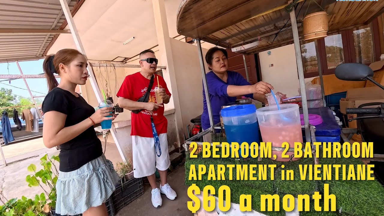 Visiting a friend new apartment in Vientiane, Laos.