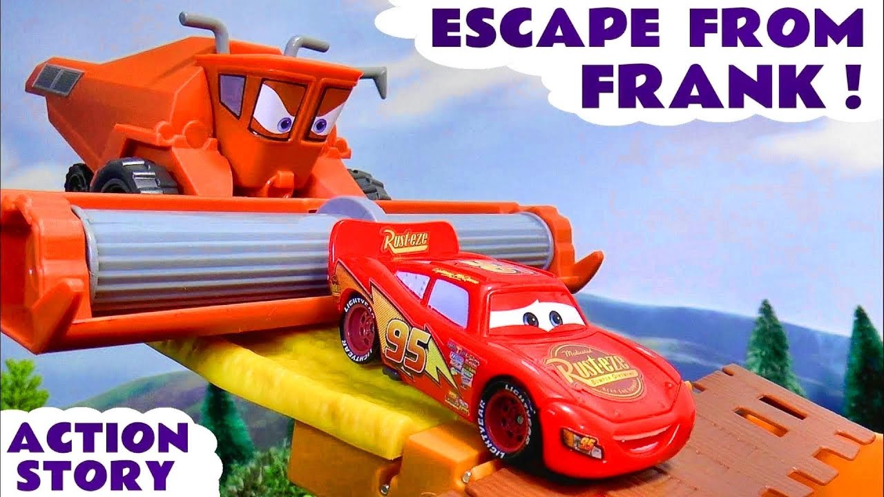 Cars Lightning McQueen and Mater having fun Tractor Tipping