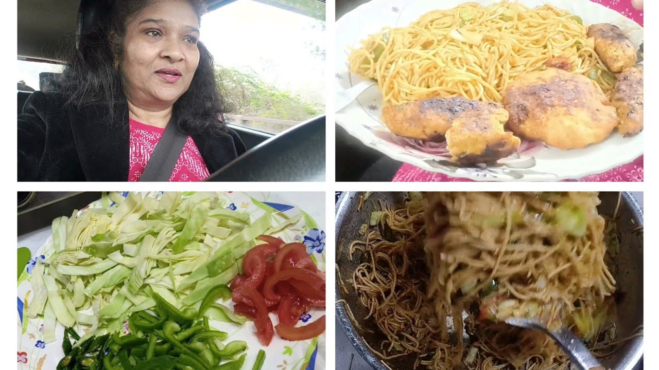 Veg choumine , chicken burger recipe 🥰