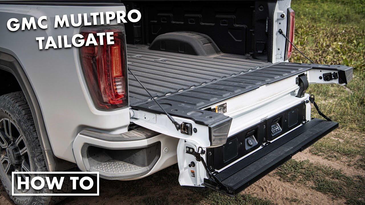 Как использовать задний борт GMC MultiPro на GMC Sierra 1500 AT4 2022 года