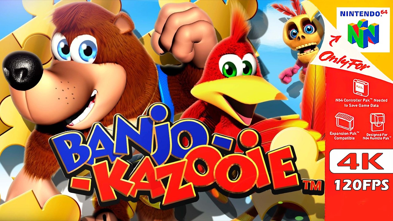 Banjo Kazooie HD Textures/Graphics Mod 4K 120fps - Full Game 100% Playthrough