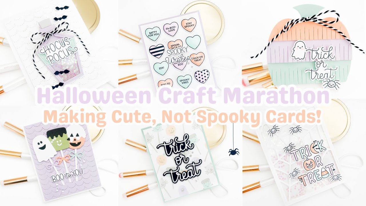 Halloween Craft Marathon | Making 5 Cute, Not Spooky Cards!