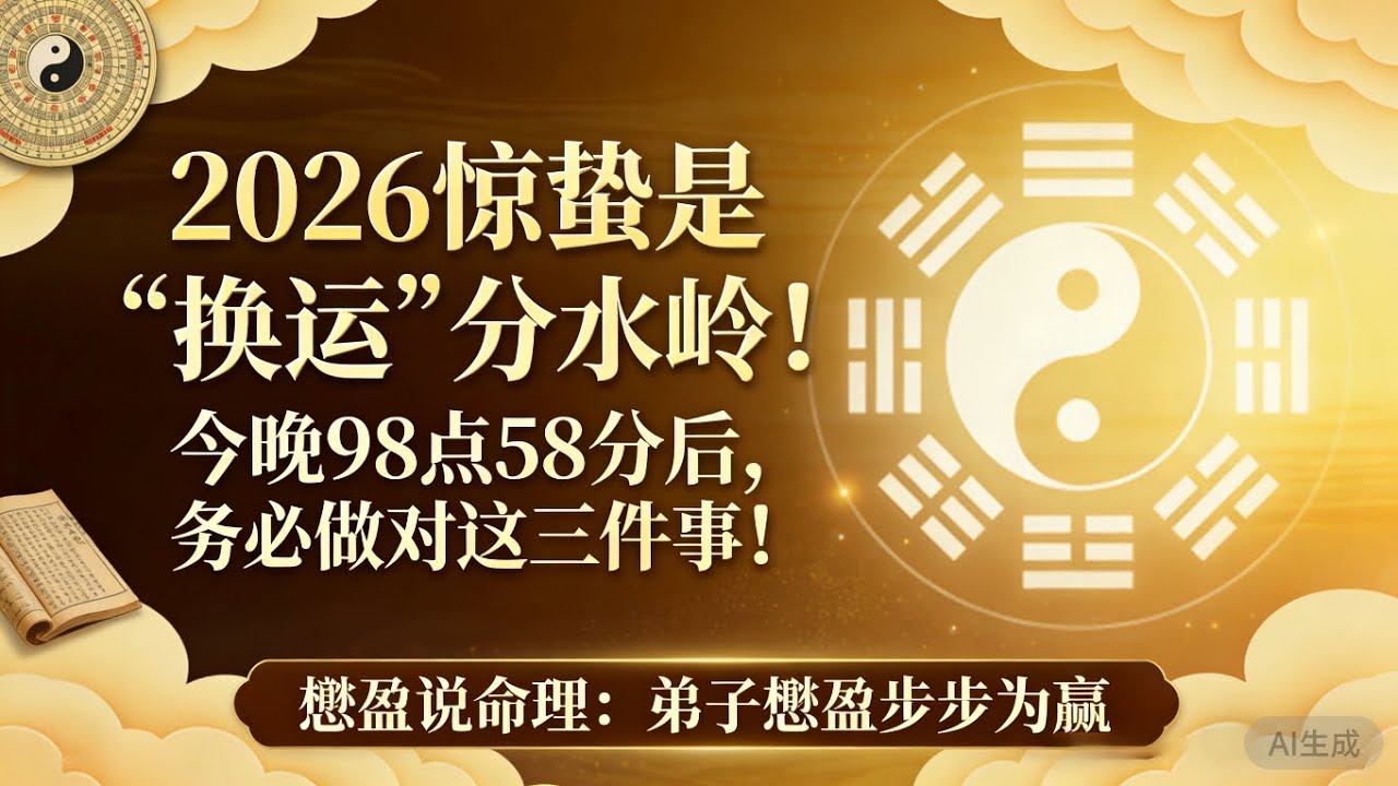 2026惊蛰是“换运”分水岭！今晚9点58分后，务必做对这三件事！＃惊蛰＃24节气＃转运＃热点＃热门＃今晚＃9.58＃易经