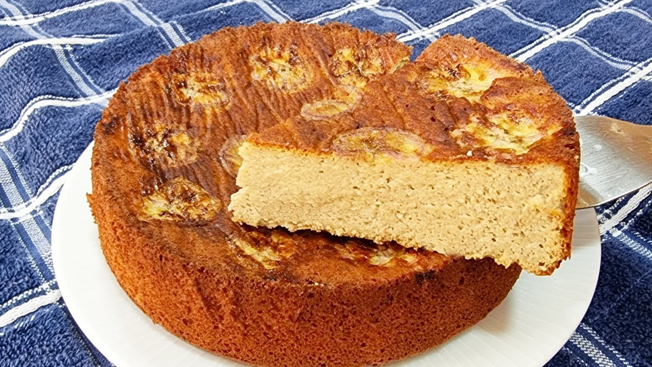 Pastel de Plátano con MENOS CARBOHIDRATOS - SIN AZÚCAR, TRIGO ni LECHE! ¡Fácil y Esponjoso!