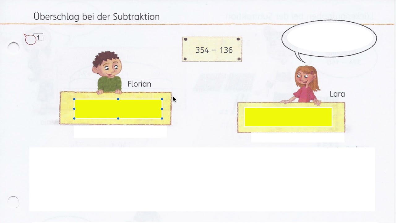 Klasse 3: Überschlag bei der Subtraktion
