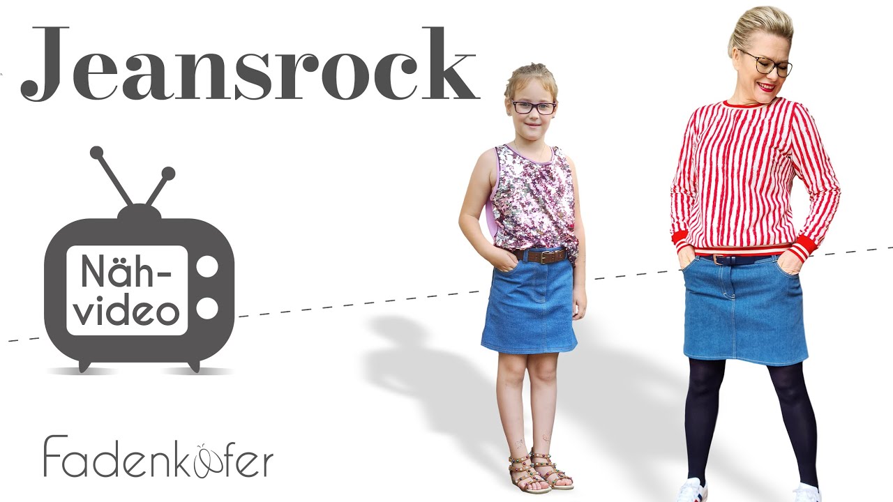 Jeansrock selber nähen für Damen und Kinder
