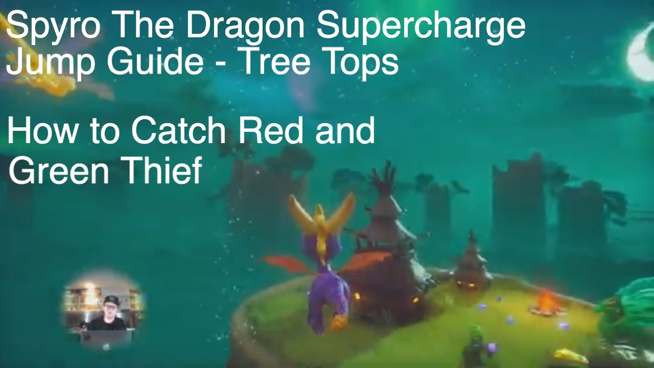 How to Catch Red and Green Thief in Tree Tops using Supercharge Jump  - Spyro The Dragon Reignited
