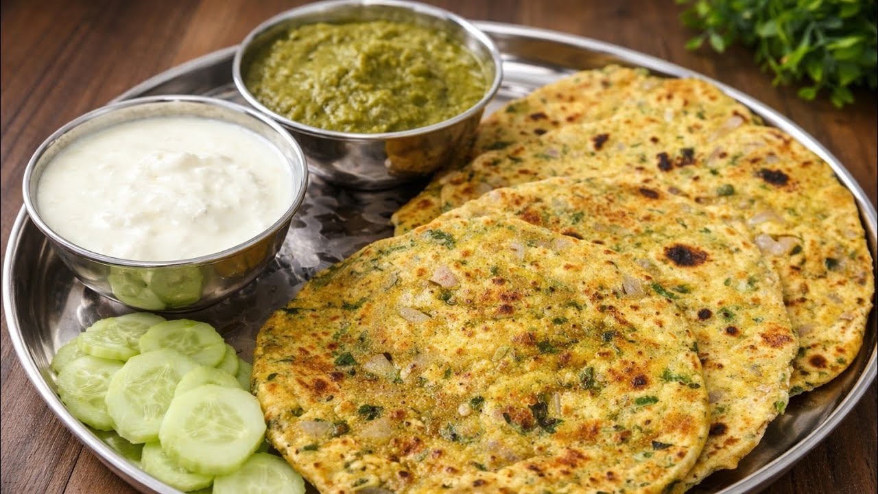 Healthy & Tasty Besan Palak Prantha ❤ | ਬੇਸਨ  ਪਾਲਕ ਪਰੌਂਠਾ | healthy Aroma