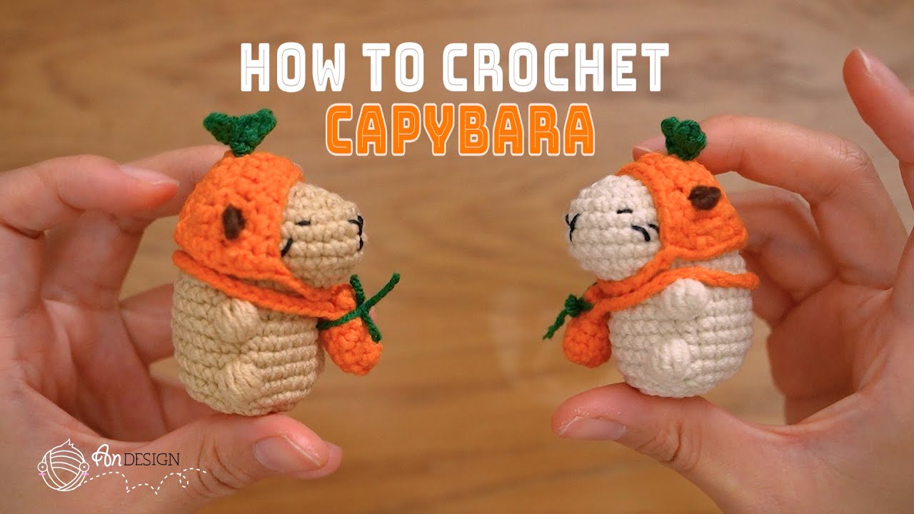 Capybara with cute hat crochet | 小橘子&水豚钩针编织