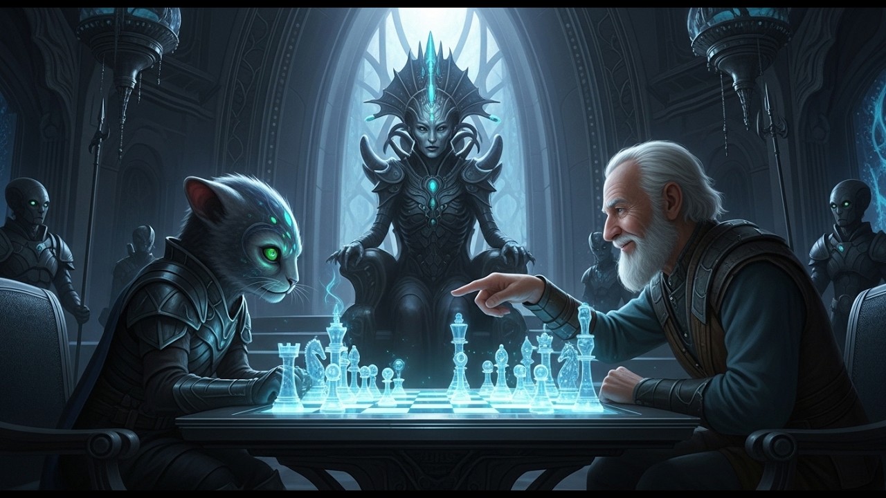 Alien Warrior Cub Challenged Him to Prove Worth the Alien Queen Watched Him Teach Chess