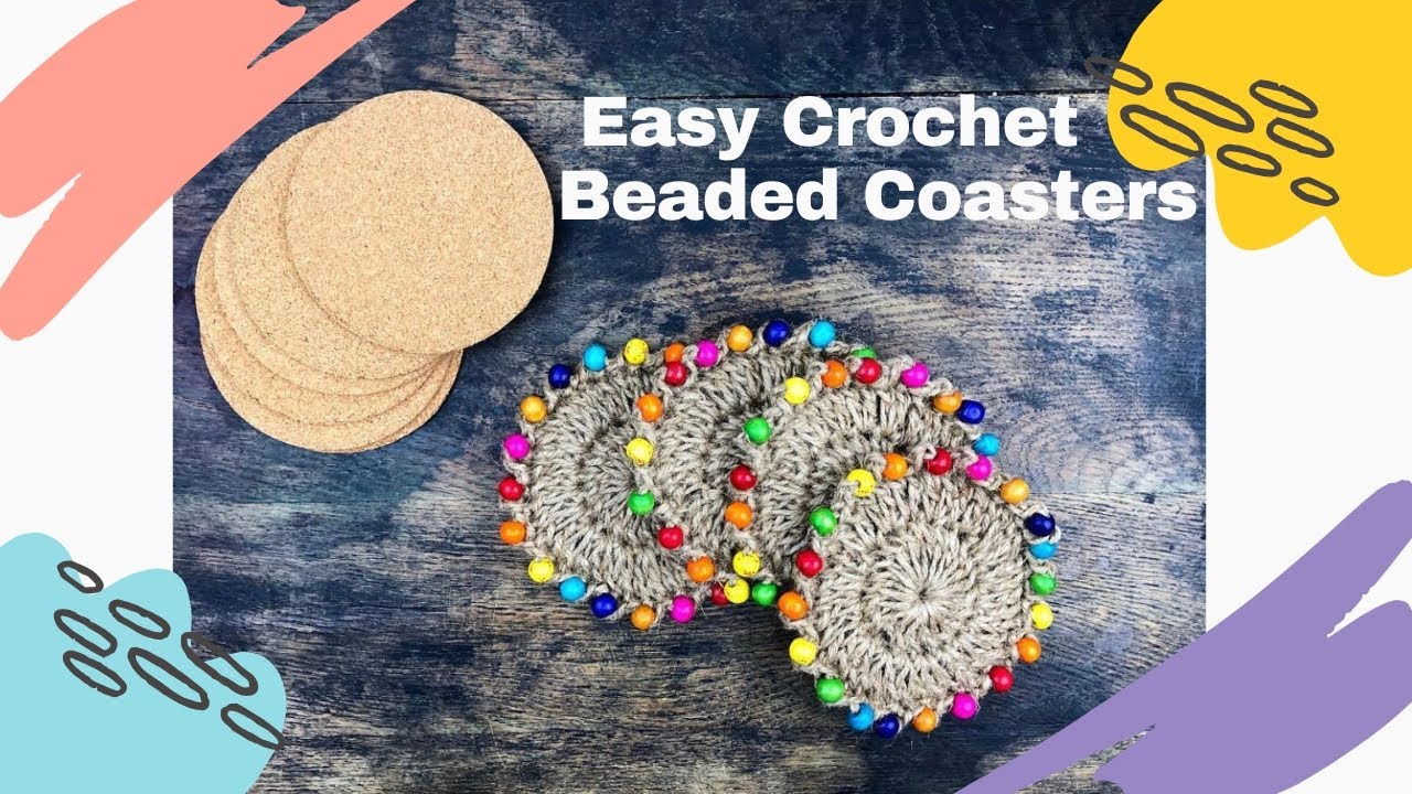 Easy Crochet Beaded Coasters