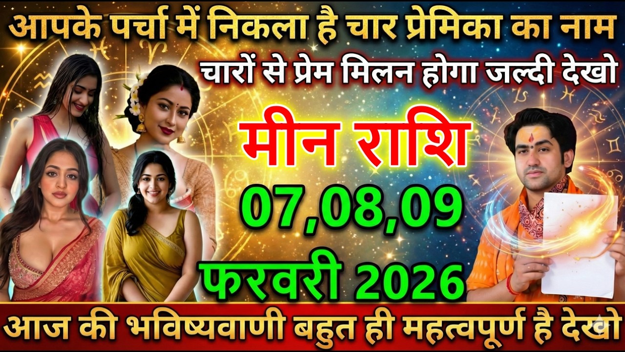 मीन राशि आपके पर्चा में निकला है चार प्रेमिका का नाम चारों से प्रेम मिलन होगा जल्दी देखो