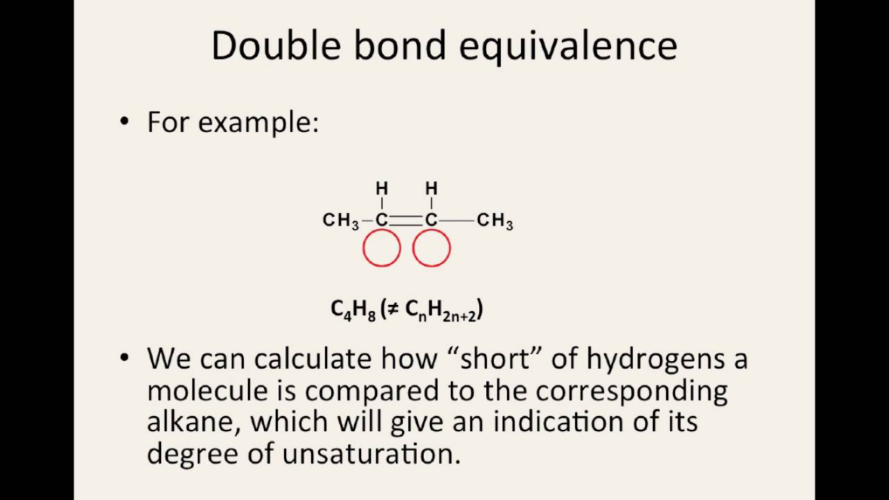 How to calculate the double bond equivalence of a molecule