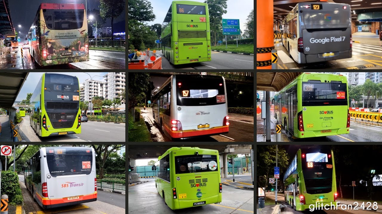 Buses Departing Bus Stops, Singapore 2023